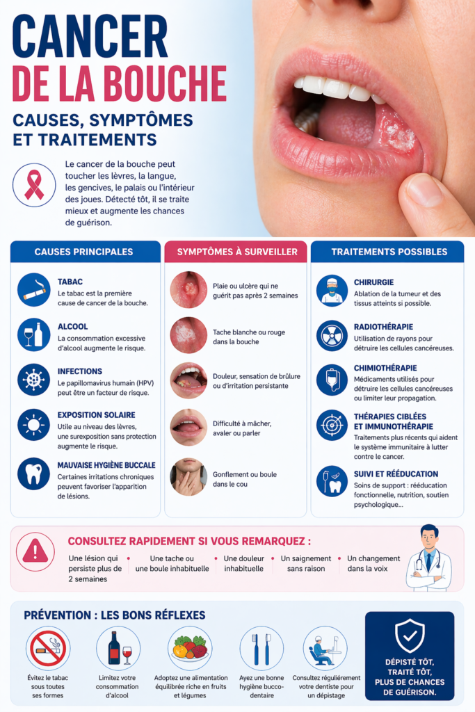 Cancer de la bouche causes, symptômes et traitements
