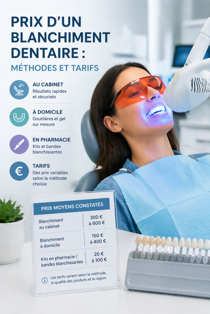 Quels sont les tarifs d'un blanchiment dentaire selon les solutions