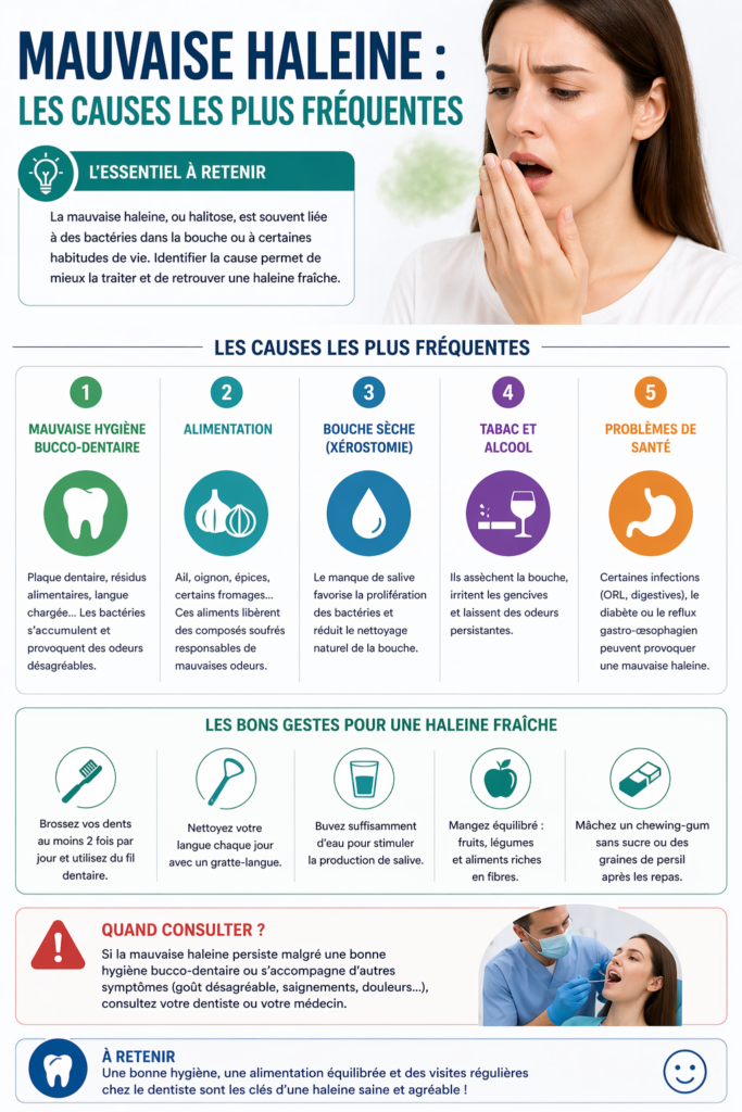 Mauvaise haleine les causes les plus fréquentes