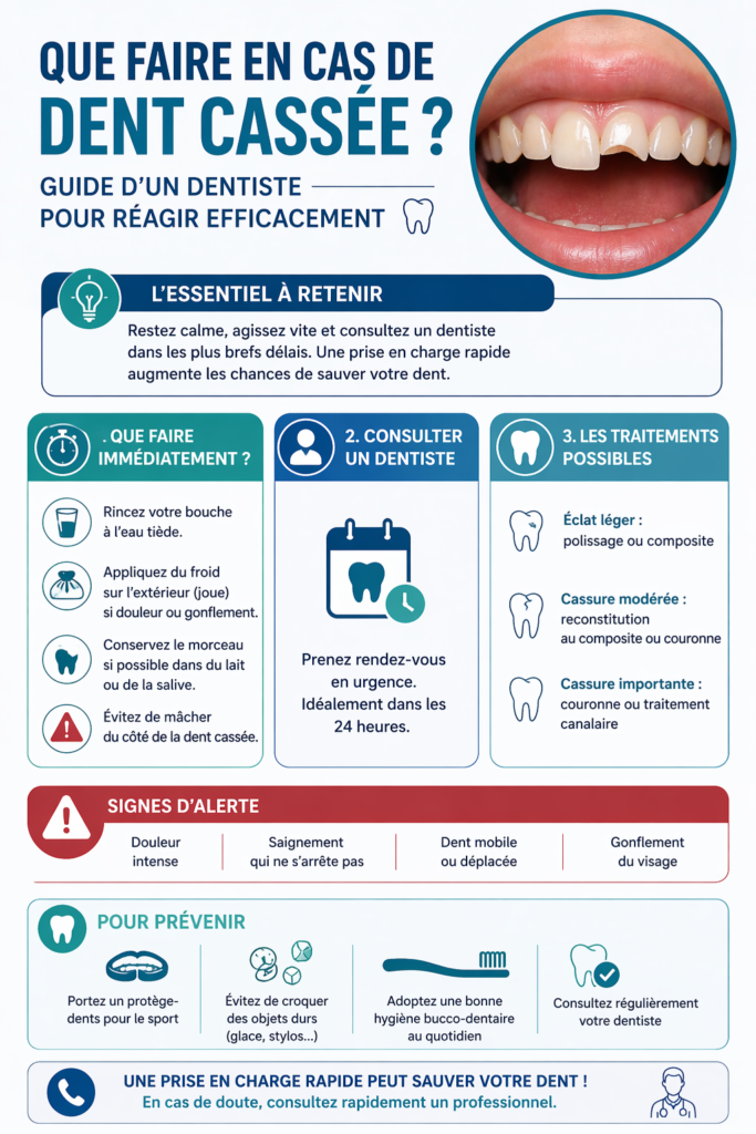 Que faire en cas de dent cassée le guide d'un dentiste pour réagir efficacement