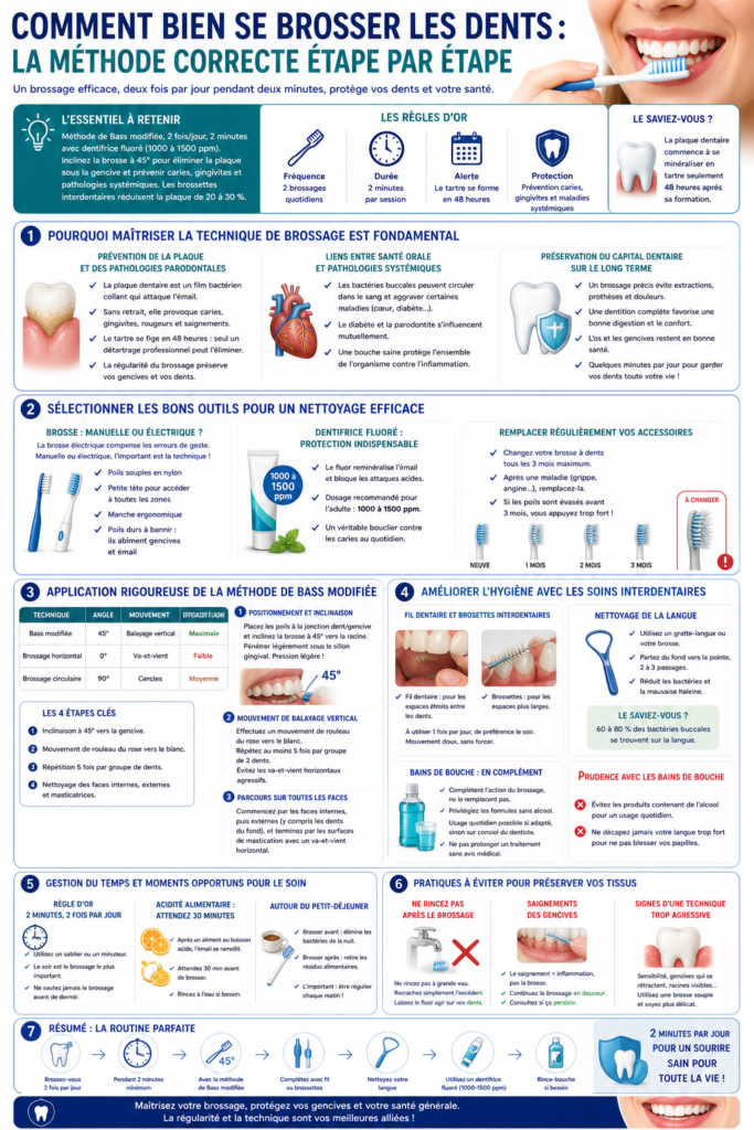 Le guide pour savoir comment bien se brosser les dents la méthode correcte étape par étape